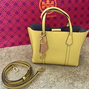 Tory Burch Mini Perry Triple Compartment Tote Crossbody Yellow
